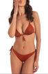Push-Up Triangel-Bikini mit Swarovski-Kristallen und Tribal-Muster in Gold